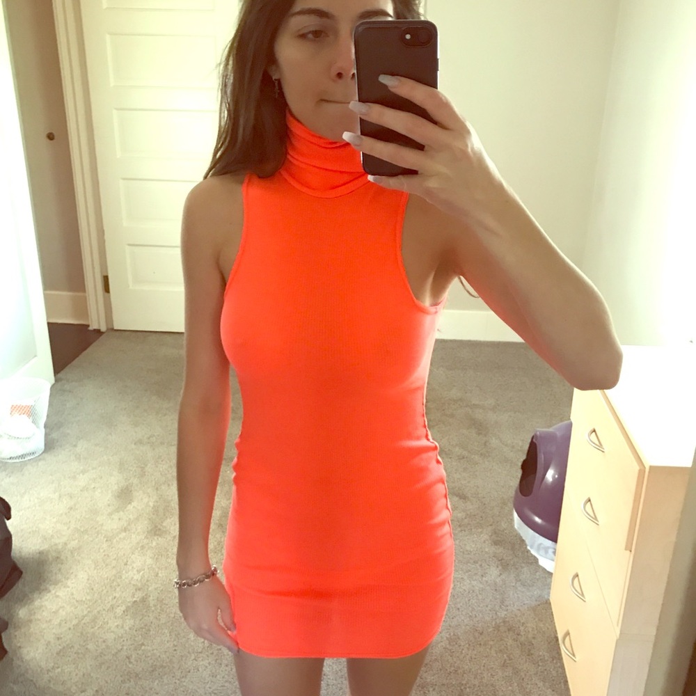 NEON 🍊 BOOHOO TURTLENECK DRESS